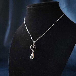 Gothic Victorian Vampire black jasper and silver  chain mail necklace